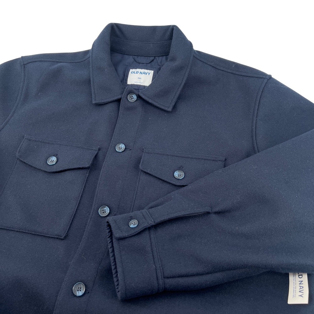 Old Navy Womens XXL Navy Blue Button Front Shacket Shirt Jacket‎ 746670-01-1 NWT